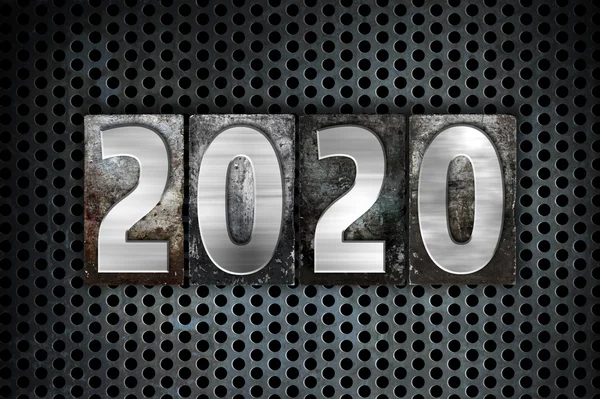 2020 Concept Metal Letterpress Type — Stock Photo, Image