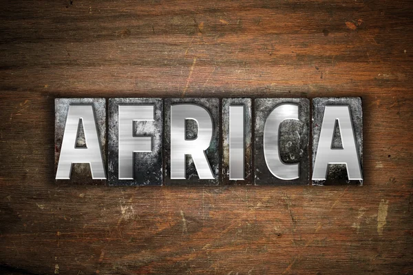 África Concepto Metal Tipo de tipografía — Foto de Stock