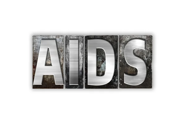 Tipo di metallo dello scritto tipografico di AIDS concetto isolato — Foto Stock