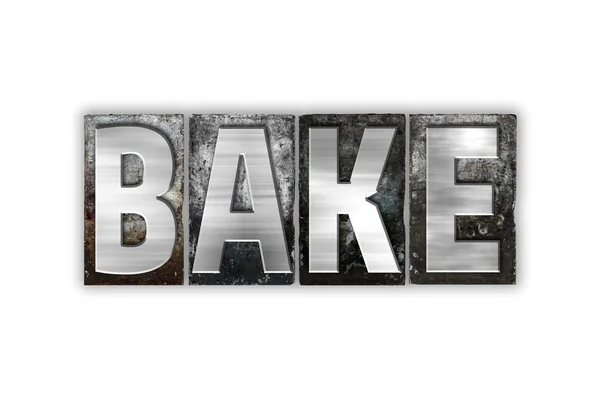 Bake Concept Isolated Metal Letterpress Type — Stock Photo, Image