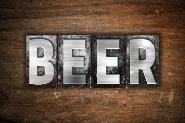 Beer Concept Metal Letterpress Type — Stock Photo, Image