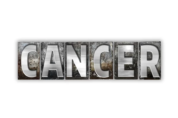 Concepto de cáncer Tipo de tipografía de metal aislado —  Fotos de Stock