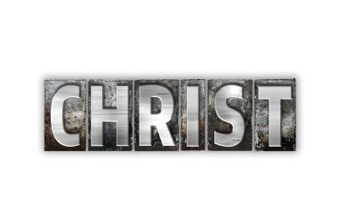 Christ Concept Isolated Metal Letterpress Type clipart