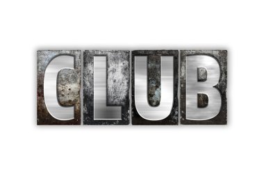 Club izole kavramı Metal Letterpress türü