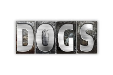 Köpekler izole kavramı Metal Letterpress türü