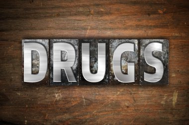 Uyuşturucu kavramı Metal Letterpress türü