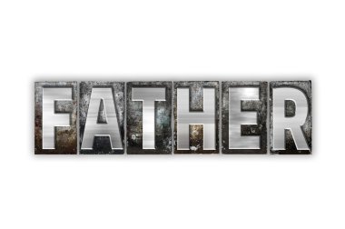 Metal Letterpress türü izole baba kavramı