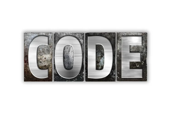 Концепція коду Ізольований тип металевої літери — стокове фото