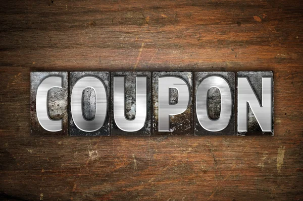 Coupon Concept metalen boekdruk Type — Stockfoto