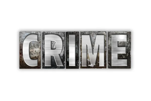 Crime Concept Isolated Metal Letterpress Tipo — Foto Stock