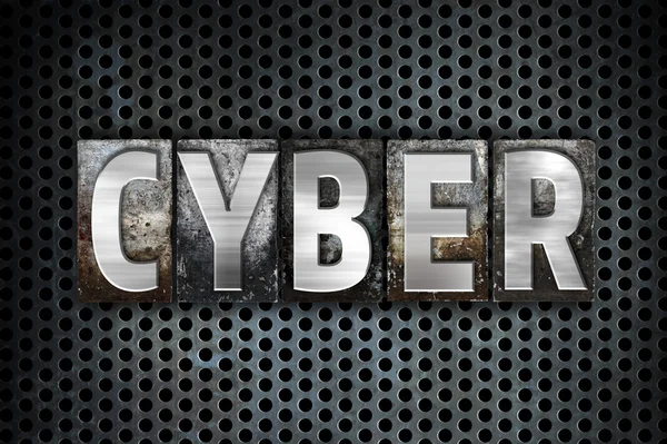 Cyber konceptet metall boktryck typ — Stockfoto