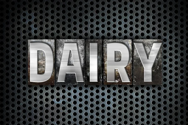 Dairy Concept Metal Letterpress Type — Stock Photo, Image