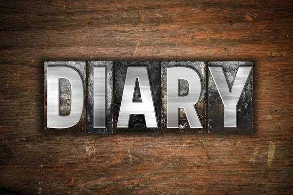 Diary Concept Metal Letterpress Type — Stock Photo, Image