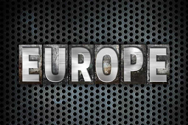 Europie koncepcja Metal druki typu — Zdjęcie stockowe