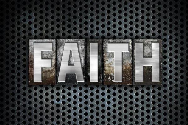 Faith Concept Metal Letterpress Tip — Fotografie, imagine de stoc