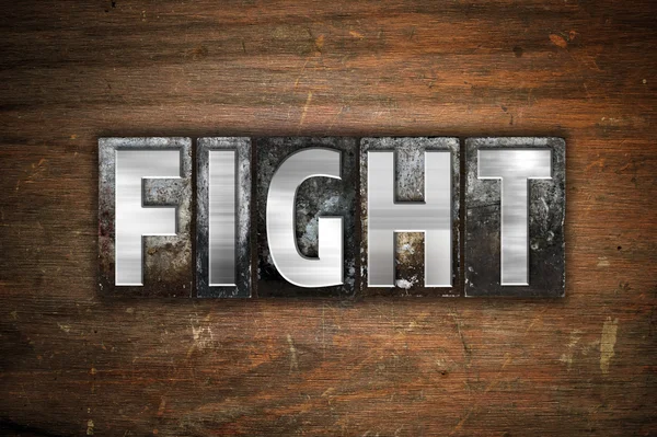 Fight Concept Metal Letterpress Type — Stock Photo, Image