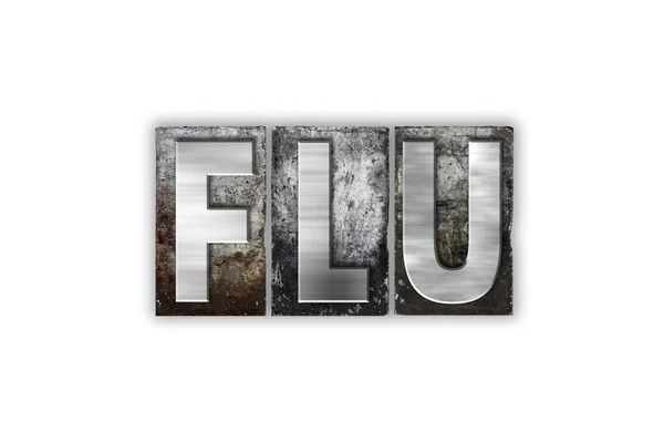 Tipo aislado de la tipografía del metal del concepto de la gripe — Foto de Stock