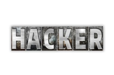 Hacker izole kavramı Metal Letterpress türü