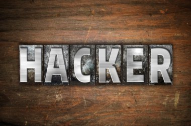 Hacker kavramı Metal Letterpress türü