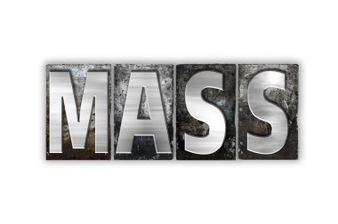 Kitle kavramı izole Metal Letterpress türü