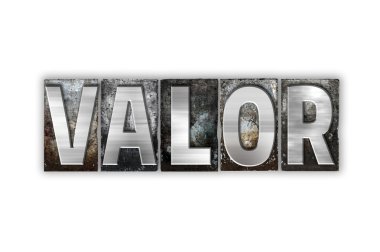 Valor Concept Isolated Metal Letterpress Type clipart