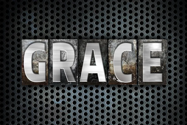 Grace Concept Metallo Letterpress Tipo — Foto Stock