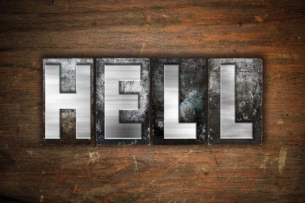 Hell Concept Metal Letterpress Type — Stock Photo, Image