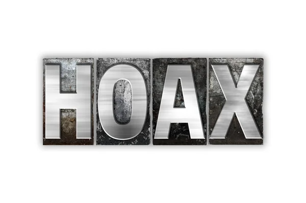 Hoax Concept geïsoleerde metalen boekdruk Type — Stockfoto