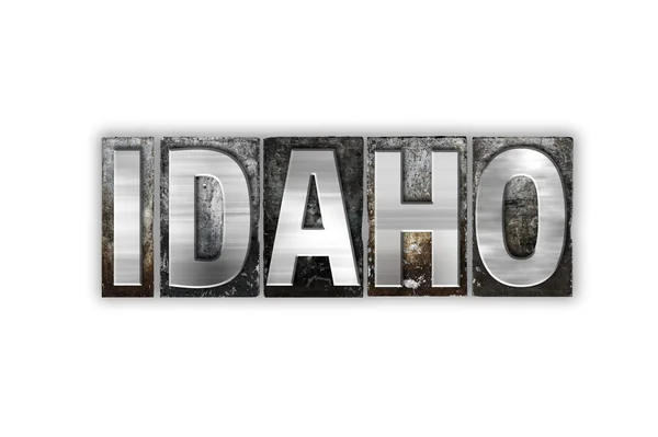 Idaho Concept Tipo de tipografía de metal aislado —  Fotos de Stock