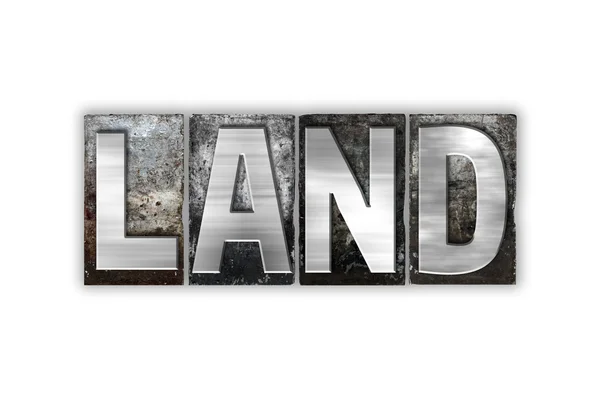 Tipo de tipografía de metal aislado Land Concept — Foto de Stock