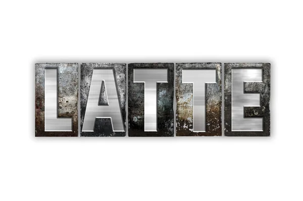 Latte Concept geïsoleerde metalen boekdruk Type — Stockfoto