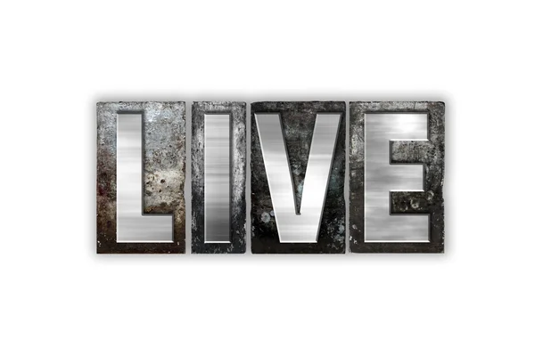 Live Concept Isolated Metal Letterpress Tipo — Foto Stock