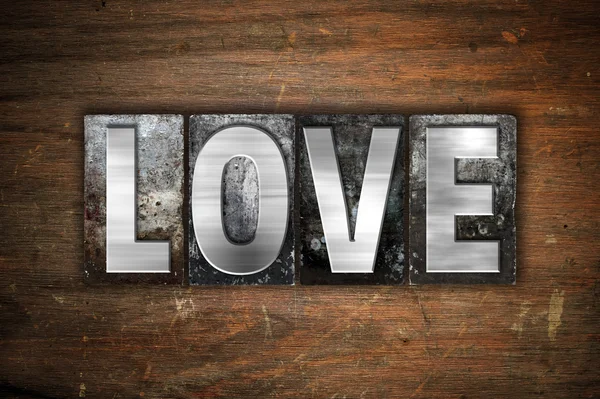 Love Concept Metal Letterpress Type — Stock Photo, Image