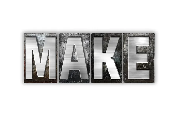 Make Concept Isolated Metal Letterpress Tipo — Foto Stock