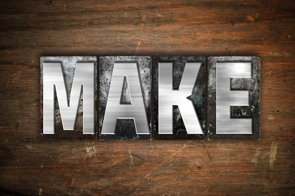 Make Concept Metal Letterpress Type — Stock Photo, Image