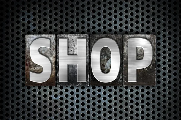 Shop Concept metalen boekdruk Type — Stockfoto