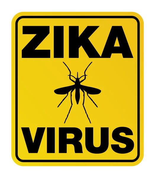 黄色のジカ ウイルス警告サイン — ストックベクタ