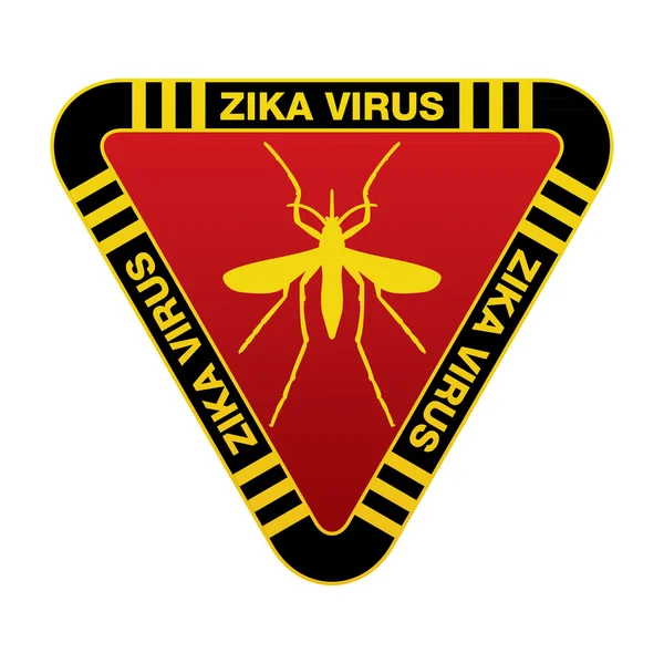 Kırmızı ve sarı Zika virüs uyarı işareti — Stok Vektör