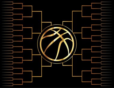 Altın basketbol simgesi ve montaj aparatı