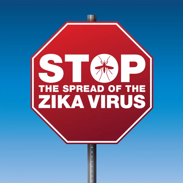 Zika Virus stopbord waarschuwing illustratie — Stockvector