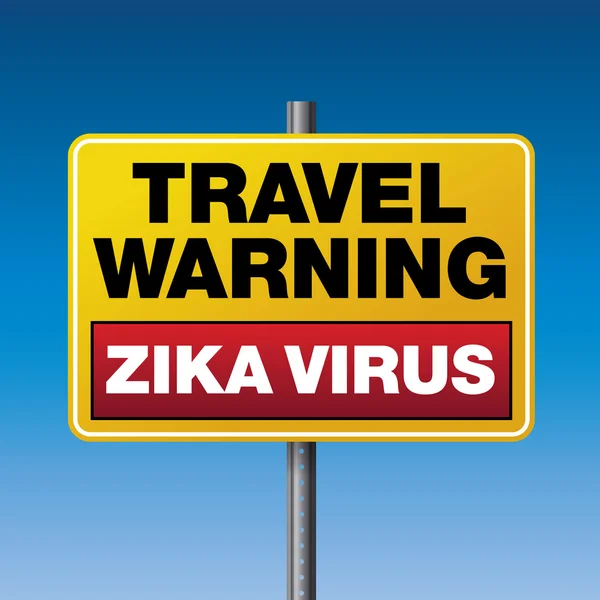 Zika virüs seyahat uyarı illüstrasyon — Stok Vektör
