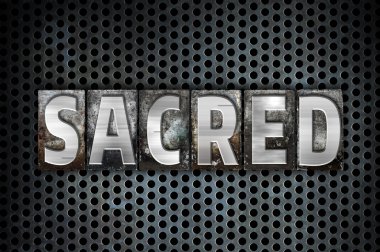 Sacred Concept Metal Letterpress Type clipart