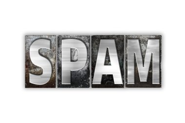 Spam Concept Isolated Metal Letterpress Type clipart