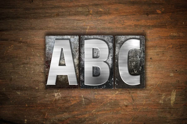 ABC kavramı Metal Letterpress türü — Stok fotoğraf