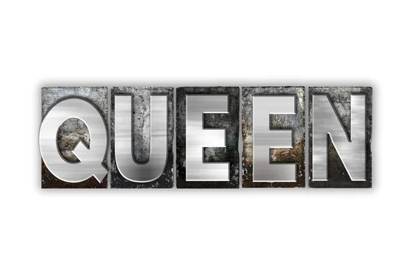 Queen Concept Isolado Metal Letterpress Tipo — Fotografia de Stock