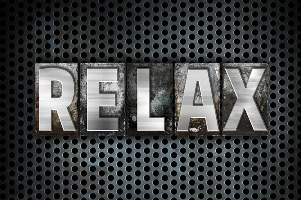 Relax Concept Metal Letterpress Tipo — Foto Stock