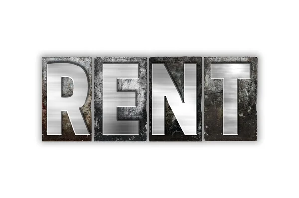 Rent Concept Isolated Metal Letterpress Tipo — Foto Stock