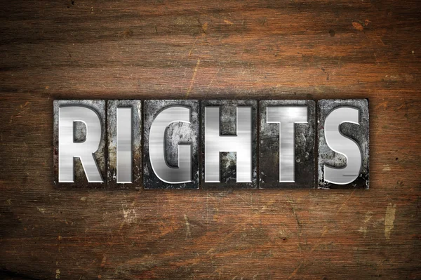 Rights Concept Metal Letterpress Type — Stock Photo, Image