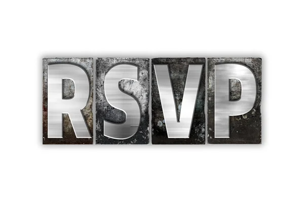 RSVP Concept Isolated Metal Letterpress Type — Stock Photo, Image