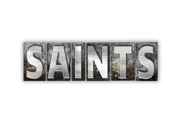 Saints Concept Tipo de tipografía de metal aislado —  Fotos de Stock